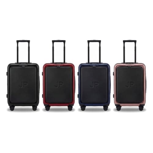 JUST PACK Cabin Suitcase with Laptop Compartment, Hard Shell Carry On Hand Luggage 55x36x20cm, TSA Lock, 8 Spinner Wheels, Lightweight ABS Cabin Bag, Maroon — view 2