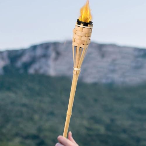 SAFIGLE Bamboo Torch for Outdoor Travel and Wedding Rustic Decoration — view 4