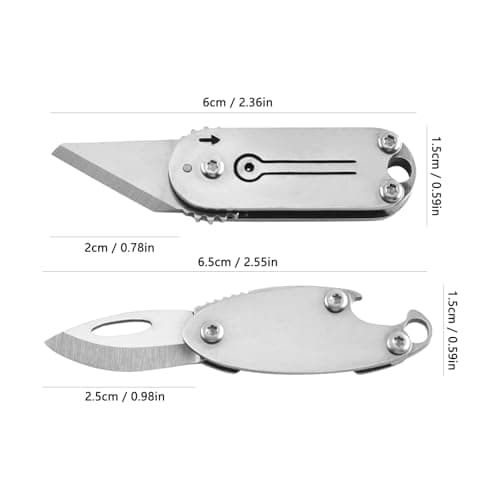 Mini Pocket Box Opener,2Pcs Small Multitool Box Cutter,Titanium Boxs Tool,Portable Keychain Utility Bottle Opener,EDC Gadgets,Little Cutting Tool for Camping,DIY,Hiking,Fishing,Gift for Women,Men — view 2