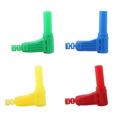 JAMIEKA 4Mm Right Angles Banana Plugs Connector with Nylon Housing Safe Insulated Adapter for Secure Electrical Connection — view 3