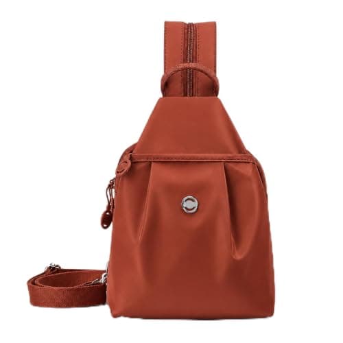 DVDVBOOM Anti Theft Backpack for Women, Convertible Backpack With Multi Pocket, Anti Theft Crossbody Bag Women Chest Shoulder Bags (Orange)