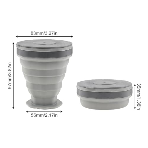 Collapsible Camping Cup, Silicone Foldable Travel Cup, Portable Leak Proof Drinking Cup, Expandable Sport Bottle for Outdoor Camping Travel and Hiking, Reusable Silicone Cup — view 6