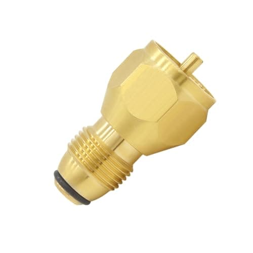 Hooshing Propane Refill Adapter Universal for 1 lb Tank, Lp Gas Cylinder Coupler for Throwaway Disposable Bottle, Pack of 1, Gold — view 6