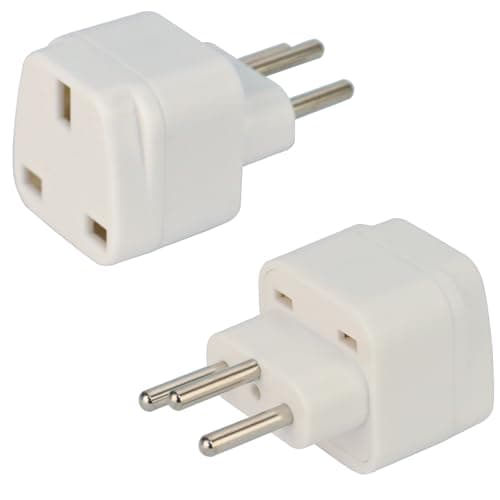 Wirafix 2 Pack Switzerland Plug Adapter, UK to Swiss Plug Adapter, Grounded Swiss Plug, Travel Adapter for Switzerland,Jordan, Liechtenstein, Madagascar, Rwanda and More (Type J), White