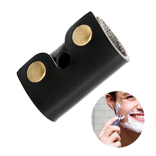 Leather Safety Razor Cover Travel Case, 2 Pcs Double Edge Razor Head Protecting Sheath, Safety Razor Blade Guard, Shaving Travel Cover Leather Cover Fits Most Safety Razors (Black) — view 4