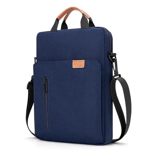 jooeer 13-14 Inch Laptop Sleeve Case Waterproof Polyester Shoulder Bag Compatible with MacBook Air Pro M4 M3 M2 M1, Surface Pro (Navy Blue, 13 Inch)