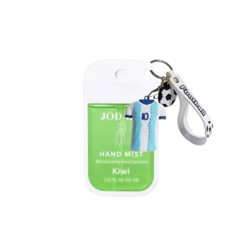 Alcohol-Free Hand Sanitizer Spray for Kids – Gentle Daily Use for Boys & Girls, Travel Friendly Clip-On Bottle with 3D Keychain for School, Playground, Home & Travel 45ml (Blue/white jersey)