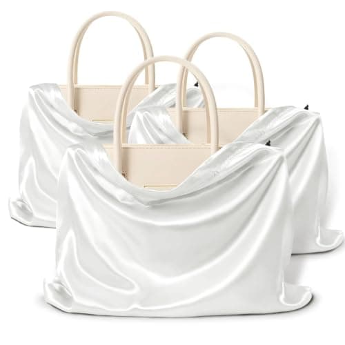 Handbag Dust Bag 6PCS Handbags Dust Bags Satin Cover Storage Bag With Drawstring Travel Pouch For Purse Clothes(6PCS Rose gold,50x40cm)