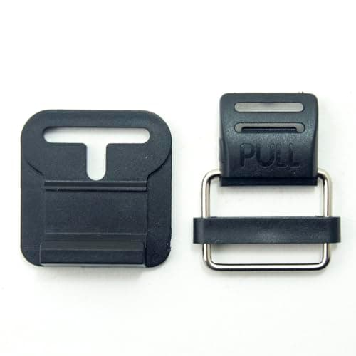 HAND® No.E1423 Set of 2 Metal and Black Plastic Magnetic Buckles for Straps, Back Packs, Bags, Suitcase, Boots & Accessories, Take a Strap up to 25mm — view 2