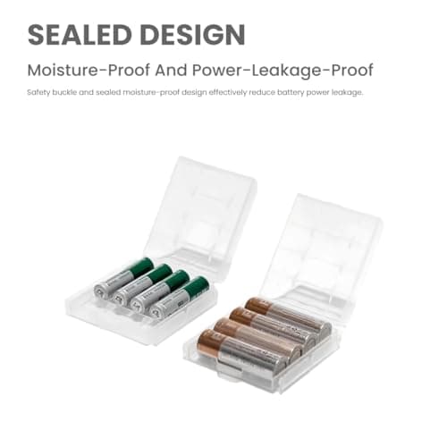 10PCS Hard Plastic Batteries Storage Boxes,AA/AAA Cell Battery Storage Cases,Multifunctional Plastic Battery Case Holder for Storing and Protecting AA and AAA Batteries,Clear Color — view 6