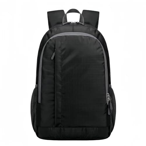 ROSSRORE Foldable Backpack 20L, Ultra Lightweight Packable Travel Daypack for Men Women Hiking Camping, Water Resistant Rucksack Folds into Pocket for Outdoor Sports Travelling Solid Black