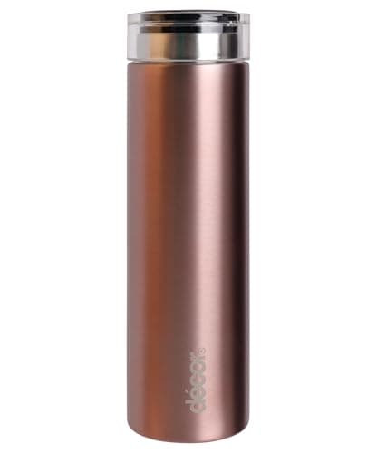 Décor Double Wall Stainless Steel Travel Mug - Keeps 4 Hours Hot - 12 Hours Cold - Car Cup Holder Compatible - Removable Screw Top Lid - 300ml Rose Gold. — view 2