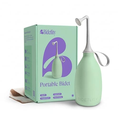 BIDETLITY Butt & Intimate Shower 3.0 – Travel Portable Bidet, Replaces Wet Wipes, Saves Toilet Paper, Handheld, BPA-Free, Includes Travel Bag