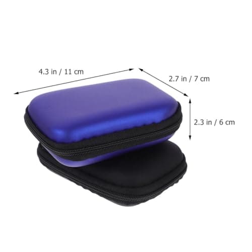 Portable Earphone Organizer Bag 2 Pcs Nylon Aluminium Alloy Black Blue — view 2