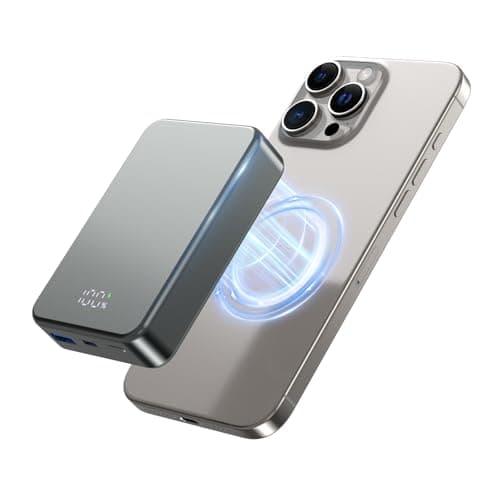 Magnetic Wireless Power Bank, 26800mAh Portable Charger, USB C in & Out Phone Battery Pack for iPhone 17/16/15/4/13/12 Series and Others Android Phones (Grey)
