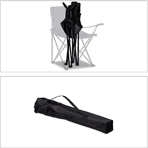 Vencier Folding Camping Chair – Outdoor Portable Garden Chair, Lightweight Design Lounger Seat with Cup Holder – Ideal for Summer to go Beach, Sun Bathing, Fishing, Parties, Trips and BBQs (Black) — view 2