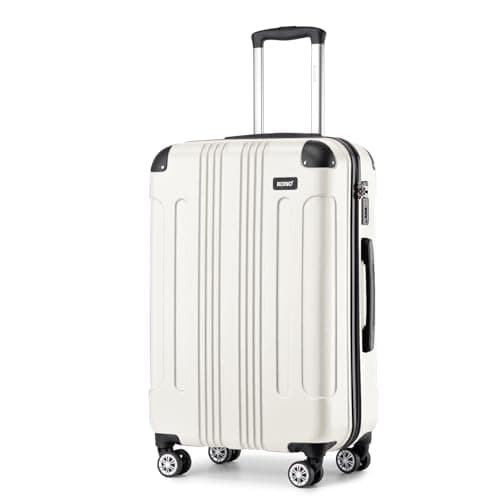 Kono 24 Inch Medium Hard Shell Suitcase ABS Lightweight Luggage (Beige)