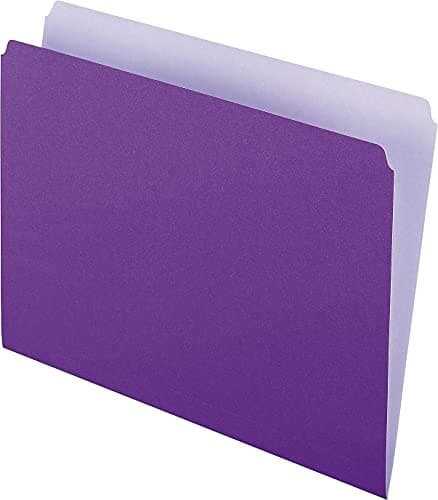 Pendaflex Two-Tone Color File Folders, Letter Size, Lavender, Straight Cut, 100/BX (152 LAV) — view 2