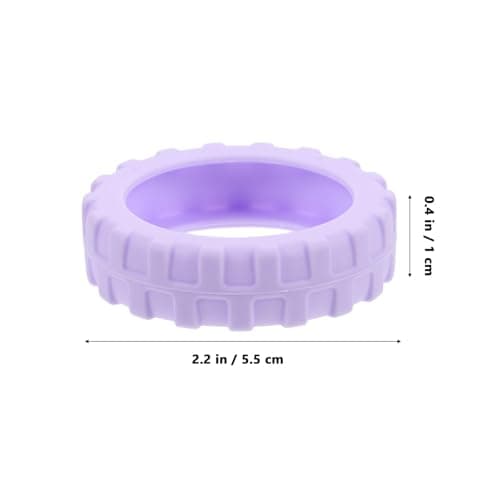 MOBUTOFU 8pcs Luggage Wheel Silicone Protective Covers, Noise-reducing Anti-Vibration Caster Protectors for Travel Suitcase Wheels, Large 55x55x15mm, Lavender Purple — view 2