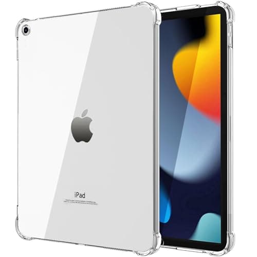 GALTD Clear Case for iPad 10.2-Inch 9th/8th/7th Generation, 2021/2020/2019 Model, iPad 9/8/7, Soft TPU Shockproof Transparent Back Bumper Cover with Raised Edge