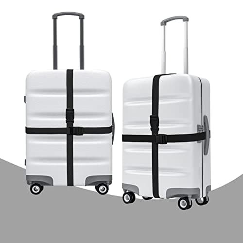 6 Pack Luggage Nylon Straps with Quick Release Buckle Utility Straps for Travel Packing Outdoor Sports, M, Black — view 5