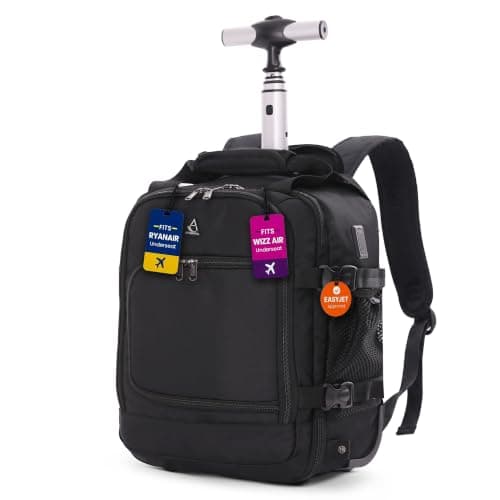 Aerolite Premium 40x30x20 Ryanair & Wizz Air 2 Wheel Trolley Backpack Bag