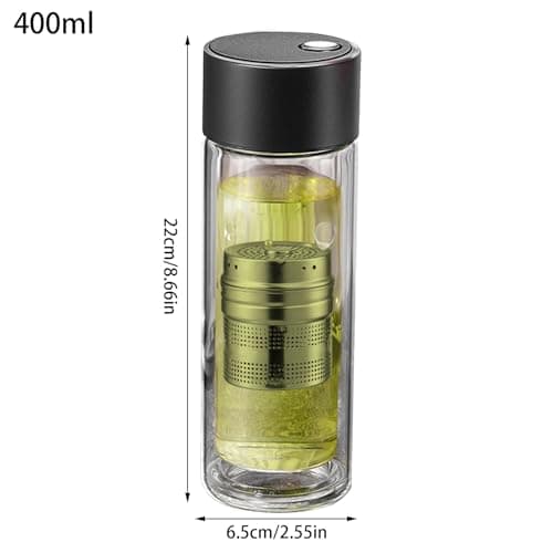 Glass Tea Bottle Tea Cup with Filter 400ml — view 6