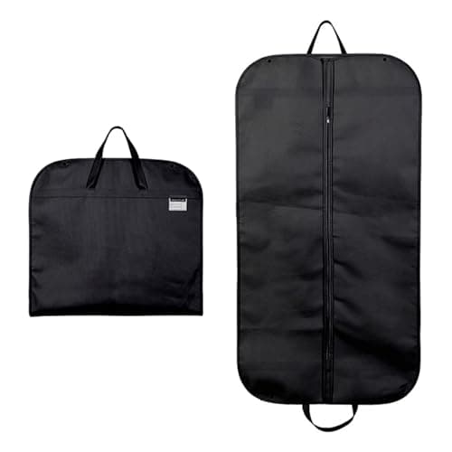 1 Pcs Suit Carrier Bag,Breathable Garment Suit Clothes Covers Bags,120 * 60cm suit covers for men,Black Zipped Foldover Breathable Multi-Use Garment Cover Clothes for Traveling Easy to Carry(Black)