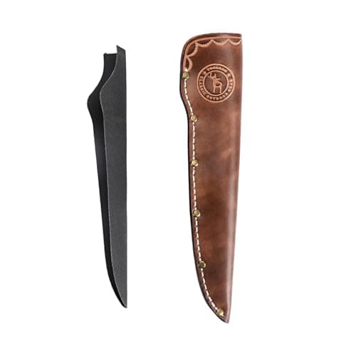 TOURBON Genuine Leather Boning Knife Sheath for Belt Bushcraft Camping Hunting Straight Knife Holster — view 2