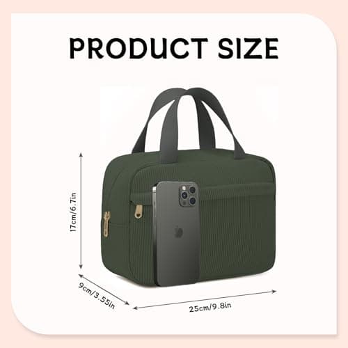 Aucuu Corduroy Toiletry Bag, Toiletry Bags for Women, Travel Wash Bag, Multifunctional Travel Makeup Bags with Handle, Portable Corduroy Cosmetic B-ag, Cosmetic B-ag for Women Girls — view 2