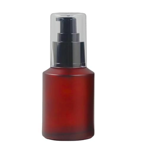 1PCS 60ML Glass Empty Upscale Refillable Cosmetic Cream Lotion Pump Bottle Container With Cap For Treatment Beauty Gels Liquid Serums (Brown)