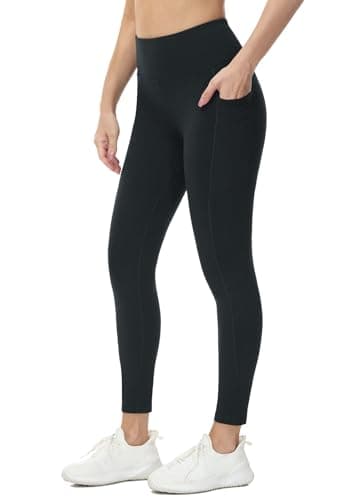 baleaf Women's Fleece Lined Water Resistant Leggings High Waisted Thermal Running Tights Winter Yoga Sports Trousers Pockets 25'' Black XS