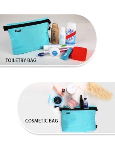 gox Small Toiletry Bag for Men Bulk Cosmetic Bag Dopp Kit Carry On Zipper Pouch Organization Nylon Small Packing Sack Waterproof, Blue, S, Toiletry Bag for Travel — view 6