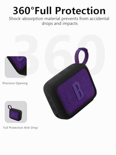 Protective Silicone Cover for JBL Go 4 Portable Bluetooth Speakers - Shockproof, Dustproof, and Waterproof for Worry-Free Use Anywhere,Black — view 3