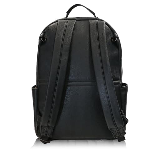 My Babiie Backpack Pro Changing Bag - 2 Insulated Bottle Holders, Portable Changing Mat, Stroller Clips, Baby Travel Bag, Nappy Back Pack, Vegan Leather - Black & Gunmetal — view 5