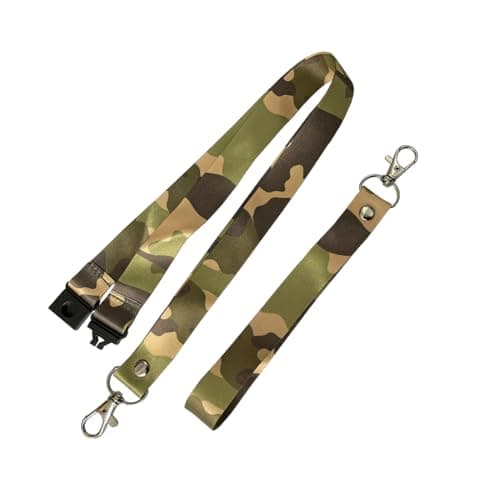 PAPER PLANE LONDON Camouflage Lanyard Key tag SET - Keyring Luggage Tag Zipper Pull Bag Army Camo