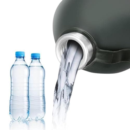 Outdoor Army Canteen- Metal Hydration Bottle, Trekking Sports Flask | Camouflage Pouch Adventure Equipment, portable water canteen, Soldier Bottle with Carry Strap, Thermal Liquid Holder, 1L, Cup for — view 5