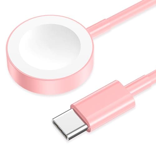 Amasuki Upgraded Apple Watch Charger USB C Magnetic iWatch Charger Portable Wireless Charging Compatible with iWatch Series 11/10/9/8/7/6/5/4/3/2 Ultra 3/SE-Pink