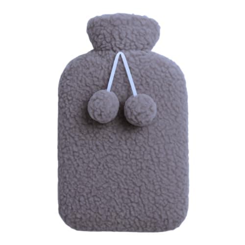 3-Pack Hot Water Bottle with Soft Fleece Cover Ribbed Rubber Design, Leak-Proof, Reusable Heat Therapy for Pain Relief & Warmth - Durable & Soft (2L with Cover) — view 5