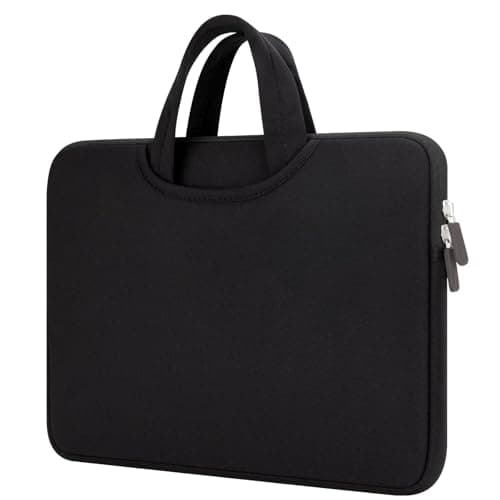 Songbala 13-14 Inch Laptop Sleeve, Water-Resistant Shockproof Laptop Case with Soft Handle & Dual Pocket, Slim Portable Carrying Bag for MacBook Air/Pro, Ultrabook Chromebook Notebook, Black