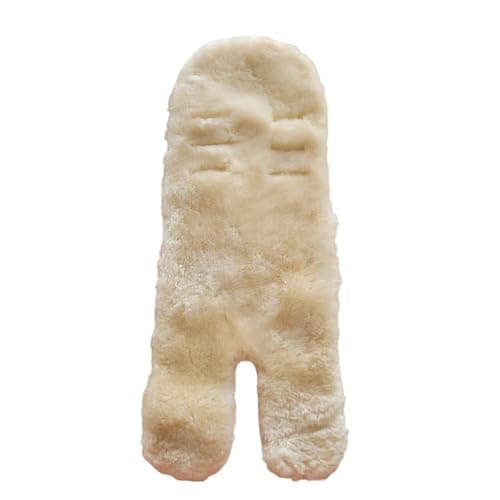 Shorn Sheepskin Pram Liner – Universal Fit Prams, Strollers, Buggies & Car Seats – Soft Natural Wool Cushioning with 3 Harness Slots – Breathable Temperature Regulating Baby Pram Insert - Natural