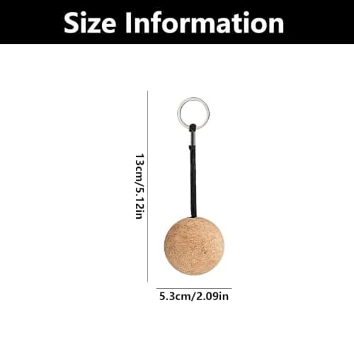 MUWWOEE 2 PCS Floating Cork Keyrings, 53mm Floatable Wooden Ball Key Chain, Cork Keyring Float, Floating Keyring, for Swimming Diving Fishing Canoeing Sailing Kayaking Marine Boat — view 2