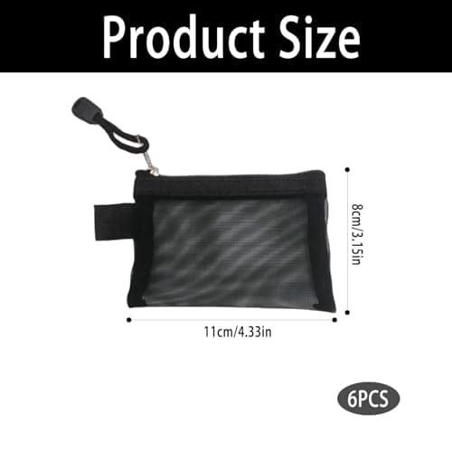 Small Toiletries Pouch with Zip, Mesh Zipper Pouch for Travel, 6 Pcs — view 2
