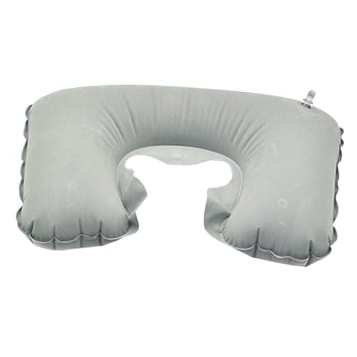 KOCKSHION 4 Pack Inflatable U-Shaped Travel Pillow, Micro-Velvet Fabric Neck Support, Deflatable and Rollable for Car and Office Use, Comfortable Travel Pillow for Adults