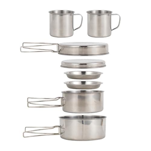 8pack Compacts Folding Cookware Outdoor Cooking Tableware Frying Pan for Hiking and Camping — view 4