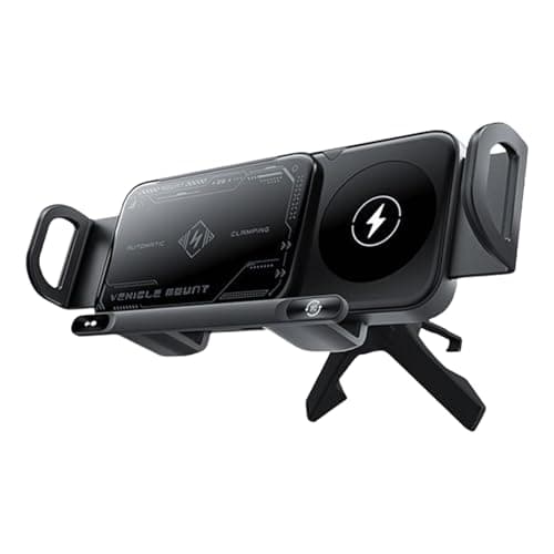 Fnaekier Car Phone Mount | Magnetic Foldable Phone Charger Holder for Car | Non-Slip Fast Charging for Pad All Smartphones Drivers Travel Road Vehicle Pickups Sedans