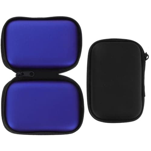 2 Pcs Portable Cable Storage Bag for Earphone Travel Nylon Rectangle