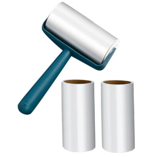 POPETPOP Portable Lint Roller Hair Remover for Pet and Clothes with Strong Viscosity Plastic Material, Navy Sticky Roller for Home Use and Travel Cleaning