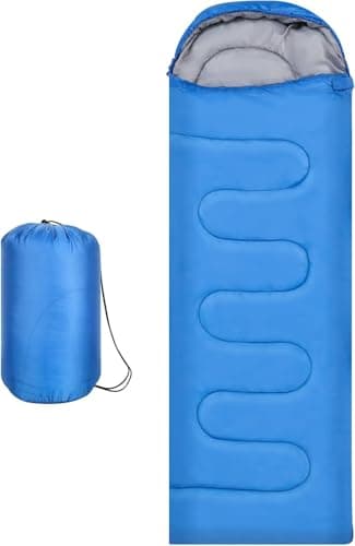 M.J COMFY-LIFE Sleeping Bag 200g Cotton Fill, Comfort 5°C to 15°C Blue