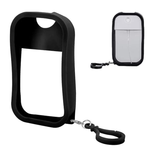 Spray Hand Sanitizer Accessories Portable Silicone Case for Travel Card Spray Bottles with Keychain Hook Refillable Perfume Hand Sanitizer Makeup Storage